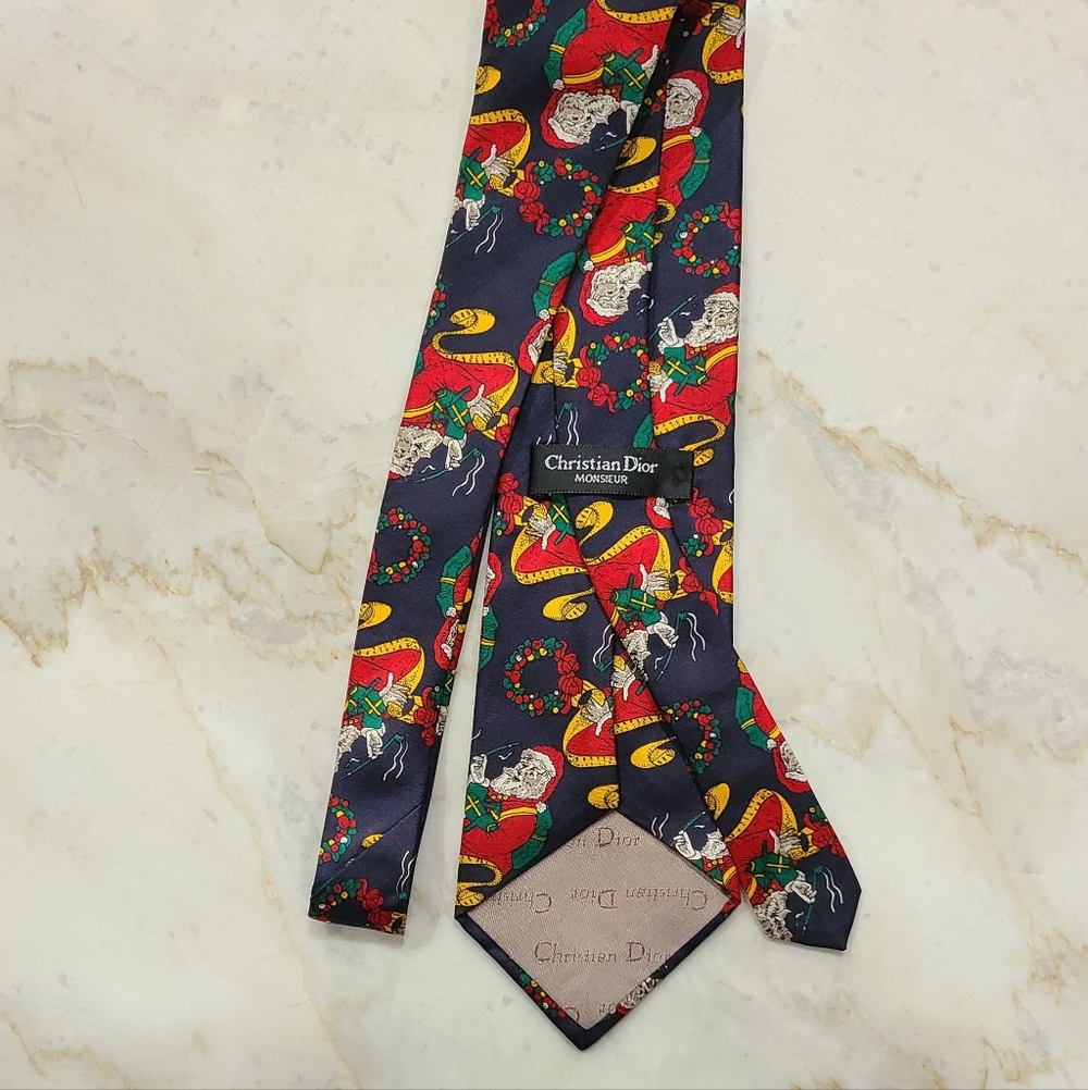 Christian Dior Santa Silk Tie Christmas - Picture 8 of 15